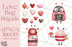 Love Bug Valentine's Day PNG Clipart Mini World Kawaii Heart Product Image 1