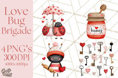 Love Bug Valentine&#039;s Day PNG Clipart Mini World Kawaii Heart Product Image 1