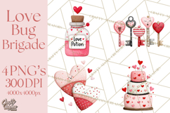 Love Bug Valentine&#039;s Day PNG Clipart Mini World Kawaii Heart Product Image 1