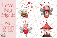 Love Bug Valentine&#039;s Day PNG Clipart Mini World Kawaii Heart Product Image 1