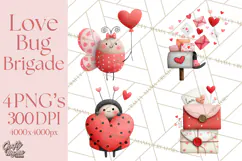 Love Bug Valentine's Day PNG Clipart Mini World Kawaii Heart Product Image 1