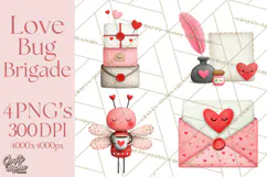 Love Bug Valentine's Day PNG Clipart Mini World Kawaii Heart Product Image 1
