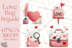 Love Bug Valentine&#039;s Day PNG Clipart Mini World Kawaii Heart Product Image 1