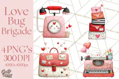 Love Bug Valentine's Day PNG Clipart Mini World Kawaii Heart Product Image 1