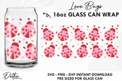 Love Bug Valentines Libbey Glass Can Wrap SVG 16oz Vector Product Image 1