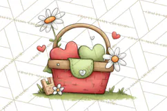 Love Bug Picnic Clipart PNG, Sweet Insect Valentine Clip Art Product Image 4