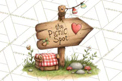 Love Bug Picnic Clipart PNG, Sweet Insect Valentine Clip Art Product Image 3