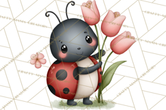 Love Bug Picnic Clipart PNG, Sweet Insect Valentine Clip Art Product Image 4