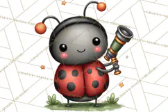 Love Bug Picnic Clipart PNG, Sweet Insect Valentine Clip Art Product Image 5