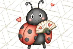 Love Bug Picnic Clipart PNG, Sweet Insect Valentine Clip Art Product Image 3