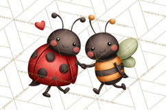 Love Bug Picnic Clipart PNG, Sweet Insect Valentine Clip Art Product Image 5