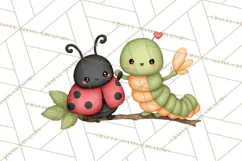 Love Bug Picnic Clipart PNG, Sweet Insect Valentine Clip Art Product Image 2