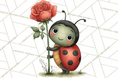 Love Bug Picnic Clipart PNG, Sweet Insect Valentine Clip Art Product Image 2