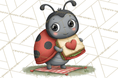 Love Bug Picnic Clipart PNG, Sweet Insect Valentine Clip Art Product Image 3