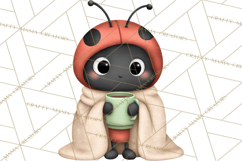 Love Bug Picnic Clipart PNG, Sweet Insect Valentine Clip Art Product Image 4