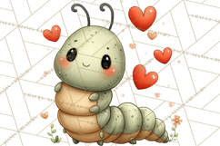 Love Bug Picnic Clipart PNG, Sweet Insect Valentine Clip Art Product Image 4