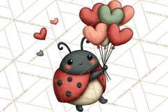 Love Bug Picnic Clipart PNG, Sweet Insect Valentine Clip Art Product Image 5
