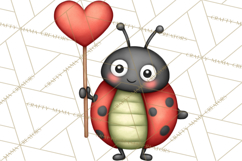 Love Bug Picnic Clipart PNG, Sweet Insect Valentine Clip Art Product Image 2