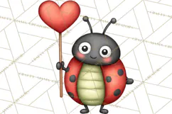 Love Bug Picnic Clipart PNG, Sweet Insect Valentine Clip Art Product Image 2