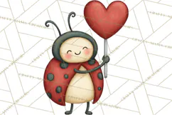 Love Bug Picnic Clipart PNG, Sweet Insect Valentine Clip Art Product Image 4
