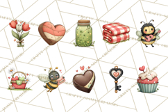 Love Bug Picnic Clipart PNG, Sweet Insect Valentine Clip Art Product Image 5
