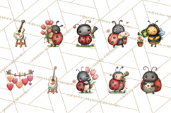 Love Bug Picnic Clipart PNG, Sweet Insect Valentine Clip Art Product Image 2