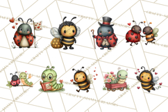 Love Bug Picnic Clipart PNG, Sweet Insect Valentine Clip Art Product Image 8