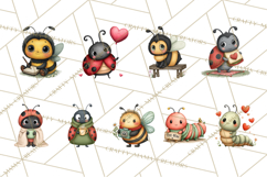 Love Bug Picnic Clipart PNG, Sweet Insect Valentine Clip Art Product Image 7