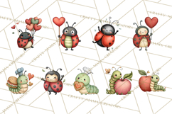 Love Bug Picnic Clipart PNG, Sweet Insect Valentine Clip Art Product Image 4