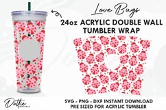 Love Bug Valentines Starbucks 24oz Acrylic Tumbler Cup Wrap Product Image 1