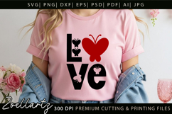 Valentine's Day SVG PNG Love Butterfly Flower SVG for Cricut Product Image 3