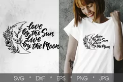 Hippie Quote with Floral Moon Svg. Moon Child Clipart. Product Image 1