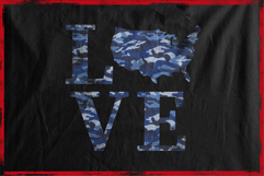 Blue Navy Camouflage with text LOVE Product Image 2