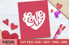 Love in a Heart Shape, Hand Lettered Valentine's Day SVG Product Image 2