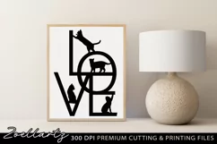 Cat Love SVG PNG EPS DXF Paw Prints Cat Farmhouse Sign SVG Product Image 1