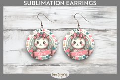 Love Cat v10 Round Earrings Sublimation Product Image 1
