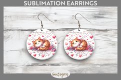 Love Cat v15 Round Earrings Sublimation Product Image 1