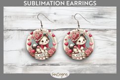 Love Cat v2 Round Earrings Sublimation Product Image 1