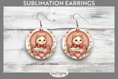 Love Cat v4 Round Earrings Sublimation Product Image 1