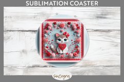 Love Cat v5 Round Coaster Sublimation Product Image 1