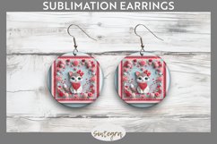 Love Cat v5 Round Earrings Sublimation Product Image 1