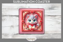 Love Cat v6 Square Coaster Sublimation Product Image 1