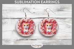 Love Cat v9 Round Earrings Sublimation Product Image 1