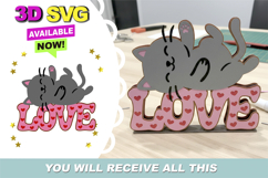 Love Cat topper 3D SVG Product Image 1