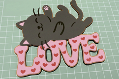 Love Cat topper 3D SVG Product Image 4