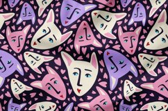 Cute cartoon pattern with cats Product Image 1