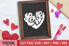 Love in a Heart Shape, Hand Lettered Valentine's Day SVG Product Image 3