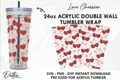 I Love You Cherry Much Starbucks No Gap 24oz Acrylic Tumbler Product Image 1