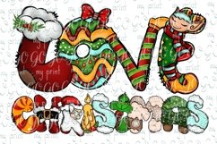 Christmas png Love christmas sublimation design Hand drawn Product Image 1