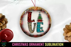 Love Christmas Ornament Sublimation I Holiday Ornament PNG